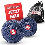 Sattarow® Massageball mit Rillen | Einzigartiger Faszienball gegen Verspannungen & Co | Massage Ball mit praktischem Netz | Für Fuß, Rücken, Wade & Co