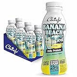 Chiefs Milk Protein Drink mit 25g Protein und BCAA • High Protein Shake low carb, laktosefrei, zuckerarm • 6 x 330ml Banana Beach