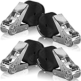 Gnarcore® wetterfeste Basic Spanngurte mit Ratsche [4m / 6m] - 600kg Zugkraft für eine problemlose Ladungssicherung - Komfortabler Zurrgurt für Heimwerker &