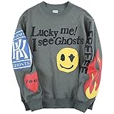 NAGRI Herren Kanye Lucky me I See Ghosts Sweatshirt (Grün, L)
