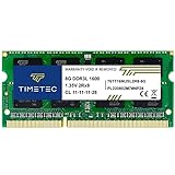 Timetec 8 GB DDR3L / DDR3 1600 MHz (DDR3L-1600) PC3L-12800 / PC3-12800 (PC3L-12800S) Nicht-ECC ungepuffert 1,35 V/1,5 V CL11 2Rx8 Dual Rank 204 Pin SODIMM Laptop Notebook PC Computer Speicher RAM Modul Upgrade