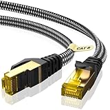 ARISKEEN Cat 8 Lan Kabel 1M, Hochgeschwindigkeit (40Gbps 2000Mhz/s) Gigabit Netzwerkkabel Ethernet Kabel,Rj45 S/FTP Geschirmtes Internet Patch Kabel für Router Modem Laptop