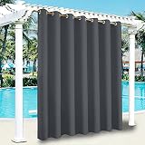 Wasserdicht Outdoor Garten Vorhänge Grau Verdunkelungsvorhang für Pavillon Pergola Terrasse Pool und Whirlpool 254x274cm Wetterbeständig mit Ö