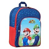 Unbekannt Super Mario Rucksack Kinder, Schultasche Kindergarten mit Super Mario und Luigi, Größe Kapazität Kinderrucksack für Jungen und Teens, Kinder Geschenke
