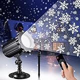 LED Projektor Weihnachten Aussen,ZETOKE Schneeflocken Projektor Lichter IP65 Wasserdicht und Kältebeständig,RF Fernbedienung und Timer,Innen und Außen Weihnachtsdeko Garten