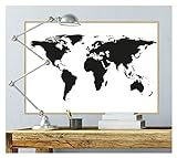GREAT ART Poster – Din A2 42 x 59,4 cm – Black & White World Map – Landkarte Kontinente Weltkarte Schwarz-Weiß Globus Worldmap Erde Welt Erdkunde Geografie Dekoration Wandbild