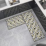 OPLJ Küchenmatte Anti-Rutsch-Türmatte Modernes Wohnzimmer Balkon Badezimmer Geometrisch bedruckter Teppich Waschbare Fußmatte A25 40x60cm