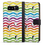 DeinDesign Klapphülle kompatibel mit Samsung Galaxy Note 8 Handyhülle aus Kunst Leder schwarz Flip Case Snoopy Muster Peanuts