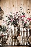 MichaelNoll Vase Blumenvase Gefäß Pokalvase Dekovase Aluminium (Metall), Silber Deko Modern, Wohnzimmer, Küche, 23 cm