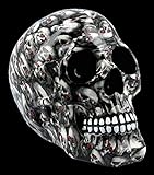 Figuren Shop GmbH Bunter Gothic Totenkopf - Bloodshot | Fantasy Skull, Totenschädel, Kopf-Skulptur, H 15 cm