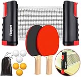 tischtennisnetz Tischtennis Set mit Netz Tischtennis Set Kinder tischtennisschläger Set mit Netz Ausziehbare Tischtennisnetze,6 Ping-Pong Bälle,1*Mesh Bag,tragbar Tischtennissets Sp