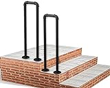 X&Z-XAOY U-förmiges Treppengeländer Für Innen- Und Außentreppen Schmiedeeiserner Handlauf Mit Installationskit Schwarzer Handlauf Für Terrassendielen (Size : 35cm(1.1ft))