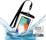 BLACKROX wasserdichte Handyhülle - Handyschutz Wasserfeste Handytasche Cover Beutel Beachbag Tasche Handy Hülle Waterproof Case iPhone X/XS 8 7 6s Samsung S10 S9 S8 S7 (Schwarz)