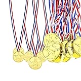 SIEBOLD 38 Stücke goldmedaille für Kinder,Siegermedaillen,Kinder Medaille Kunststoff mit Schlüsselband für Kindergeburtstag Party Spiele Wettbewerb Belohnung