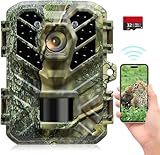 Coolifepro Wildkamera mit Handyübertragung App, 48MP Mini WLAN wildkamera, 0,1 s Auslösegeschwindigkeit, 90° Erfassungs Winkel, MP4-Format, Wildkamera mit Bewegungsmelder Nachtsicht mit 32 GB