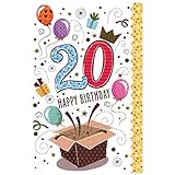 Susy Card 40009711 Geburtstagskarte, 20. Geburtstag 'Kiste', Maße: 17 x 11 x 0, 1 cm