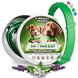 Monked | Natürliches Flohhalsband Hunde ohne Chemie | Zeckenhalsband Hunde klein & groß | Größenverstellbar | bis 8 Monate Schutz | Zeckenschutz Hund | Anti Floh Hund | Anti Floh Hund [Grün]