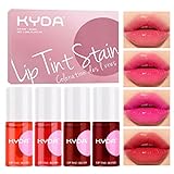 KYDA 4 Farben Lip Tint Stain Set, Flüssiger Lippenstift Hydrating, Soft Lip Lasting Moisturiser, Wasserfester, Langhaftender Lippenstift Farbe Makeup