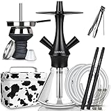 Mini Shisha Set 2 Schläuche 2 Anschlüsse | Klein Shisha Komplettset mit Premiun Shisha Zubehör | Shisha To Go mit Tasche