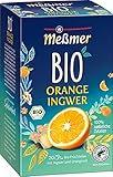 Meßmer Bio Orange Ingwer | Verfeinert mit natürlichem Fruchtöl | 100% natürliche Zutaten | 20 Teebeutel | Vegan | Glutenfrei | Laktosefrei