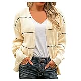 GFGHH Damen Strickjacke Frauen Cardigan Lose Warm Herbst Winter Strickcardigan Jacke Mantel Cardigan Strickmantel Sweater Elegant Langarm Sweatshirt Tops Outwear Casual Offen Pulllover Outing Stil