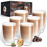 Fresh Master Latte Macchiato Gläser - Barista Premium Qualität für besten Genuss - 400 ml Thermo Glas Tassen Set doppelwandig I doppelwandige Kaffeegläser (6x400ml)