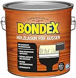 Bondex Holzlasur für Außen Dunkelgrau 2,5 L für 32 m² | Hoher Wetter- und UV-Schutz | Natürliches Abwittern - kein Abplatzen | seidenmatt | Holzschutzlasur | Holzlasur