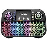[4-in-1] WeChip Mini Tastatur Wireless mit Touchpad, Maus, 2,4 GHz Mini Keyboard, TV Fernbedienung[7-farbige Hintergrundbeleuchtung] Tastatur mit touchpad für Android TV Box, HTPC, IPTV, XBOX, PC, PAD