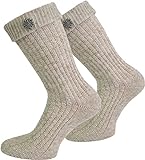 Socken kurz oder Lang für Trachten Lederhose Farben frei wählbar Farbe Naturmelange mit Edelweiß-Anstecker Größe 43/46