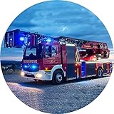 Essbarer Tortenaufleger Feuerwehr Truck // Kuchenaufleger Feuerwehr // 20cm (Oblatenpapier)