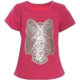 BEZLIT Kinder Mädchen Wende-Pailletten T-Shirt Bluse Kurzarm Sweat Shirt 21256 Pink Größe 152