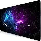 Retoo Mauspad XXL, 800 x 400 mm, Groß Gaming mit Motiv Kosmos, Schreibtischunterlage, Spezielle Oberfläche, Verbessert Präzision Geschwindigkeit, Fransenfreie Ränder Tischunterlage Large S