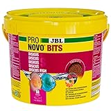JBL PRONOVO BITS GRANO, Hauptfutter für für Diskus und Buntbarsche von 8-20 cm, Fischfutter-Granulat, Größe M, 5500 ml