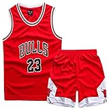 Little Boys 2 Piece Sleeveless Basketball Training Jersey and Pants(Rot,XXL)