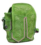 Alpin-Trachten Trachtentasche Dirndltasche Tasche Lederhose Braun-Hellbraun-Pink At-12 (Grün)