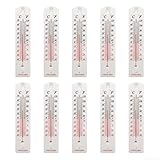 Wandthermometer, Wandthermometer für Innen- und Außenbereich, Zuhause, Büro, Garten, Temperaturinstallation (10 Stück)