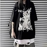 ZXIU Hip Hop Tshirt Streetwear Männer Frauen Japanische Kühle Punk Tops Übergroße Sommer Männer Halbhülse EIN Stück T-Shirt-B_XL.