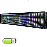 VEVOR LED-Laufschrift RGB 96 * 16 Pixel 101 x 20 x 5 cm SMD-LED Programmierbar WiFi Scroll-Display Nachrichtenboard für Werbung, Auto PC, USB-Stick, Smartphone Steuerbar 40x8 Inch
