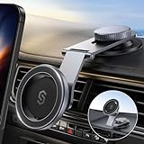 SYNCWIRE MagSafe Auto Handyhalter für Universal Auto Tesla, Magnetischer Handyhalter für Armaturenbrett Auto Bildschirm hinten für iPhone 15 14 13 12 Pro/Max MagSafe Hülle & Alle Handys - Space Grau