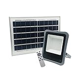 LED-Solarprojektor, 300 W, IP65, dimmbar (Solarpanel und Fernbedienung im Lieferumfang enthalten), Kaltweiß 6000 K – 8000 K – Silam