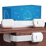 Dreamba Kindersicherung Schrank - 8 Baby Schubladensicherung - Schloss oder Riegel ohne zu bohren - Kindersicherung Schubladen und lock Schutz am Kühlschrank, Fenster oder Türschutzgitter für Kinder
