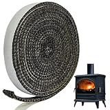 3m Kamin Dichtband, Feuerfestes Dichtungsband Selbstklebend Dichtband Glas Ofendichtschnur Kamindichtung aus Glasfasern Dichtungsband Selbstklebend für Kaminofen Tür Ofenrohr Dichtung, Breite 15 X 3