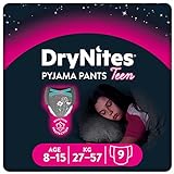 Huggies DryNites saugfähige & diskrete Pants bei Bettnässen, Für Mädchen 8-15 Jahre (27-57 kg), 9 Stück