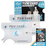 Bluepet® 2X Zeckenkarte mit Lupe im Scheckkartenformat | Zeckenentferner zur Entfernung von Zecken & Nymphia bei Mensch und Tier | Tick Card als erste Hilfe für Hund & Katze im Haus (2X Set)
