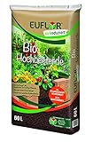 Euflor Bio Hochbeeterde 60 L Sack, als Pflanzschicht im Hochbeet, mit Naturdünger und Vitalhumus