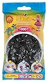 Hama Perlen 207-18 Bügelperlen Beutel mit ca. 1.000 Midi Bastelperlen mit Durchmesser 5 mm in Schwarz, kreativer Bastelspaß für Groß und Klein