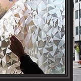 Zindoo Fensterfolie Blickdicht Sichtschutzfolie Ohne Kleber Dekorfolie Gute Privatsphäre Schutz für Badezimmer, Duschkabine Sowie Türen, Umkleide 44.5 x 200
