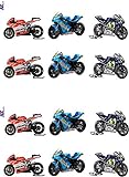 Moto GP Motorbikes Ducati Suzuki Yamaha Mix 12 Edible Wafer Cup Cake Toppers Decorations by AKGifts