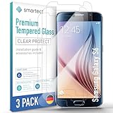 smartect Schutzglas [3 Stück, Klar] kompatibel mit Samsung Galaxy S6, HD Schutzfolie Anti-Kratzer, Blasenfrei, 9H Härte, 0.3 mm Ultra-klar, Ultrabeständig