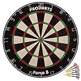 Dartscheibe Steeldart Force 8 – Dart Set mit Dartzubehör: Dartboard, Steel Dart Pfeile, Dart Flights, Regelheft & Montagesatz